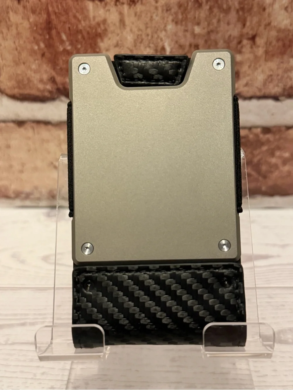 MENS WALLET METAL CARD HOLDER CASH STRAP MINIMALIST PULL TAB WALLET
